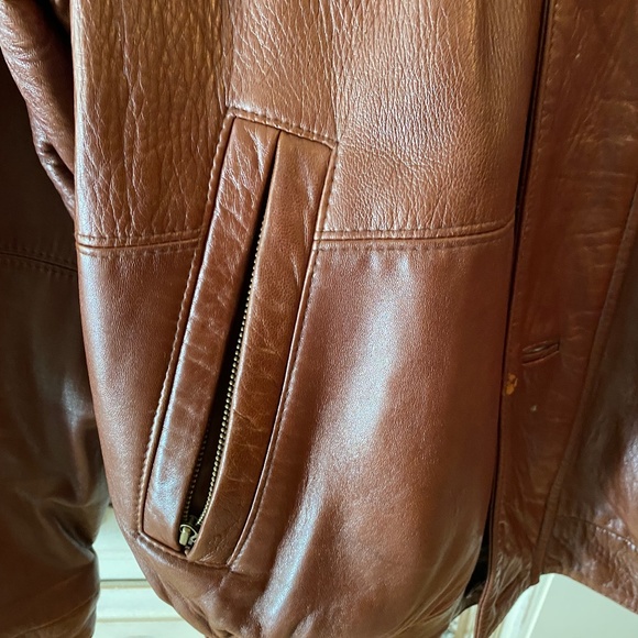Mens' Selections AS Warm Brown Leather Jacket XXL - Picture 3 of 13